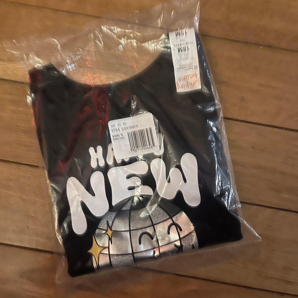 Jumping Beans Black Long Sleeve Tee “happy new year”